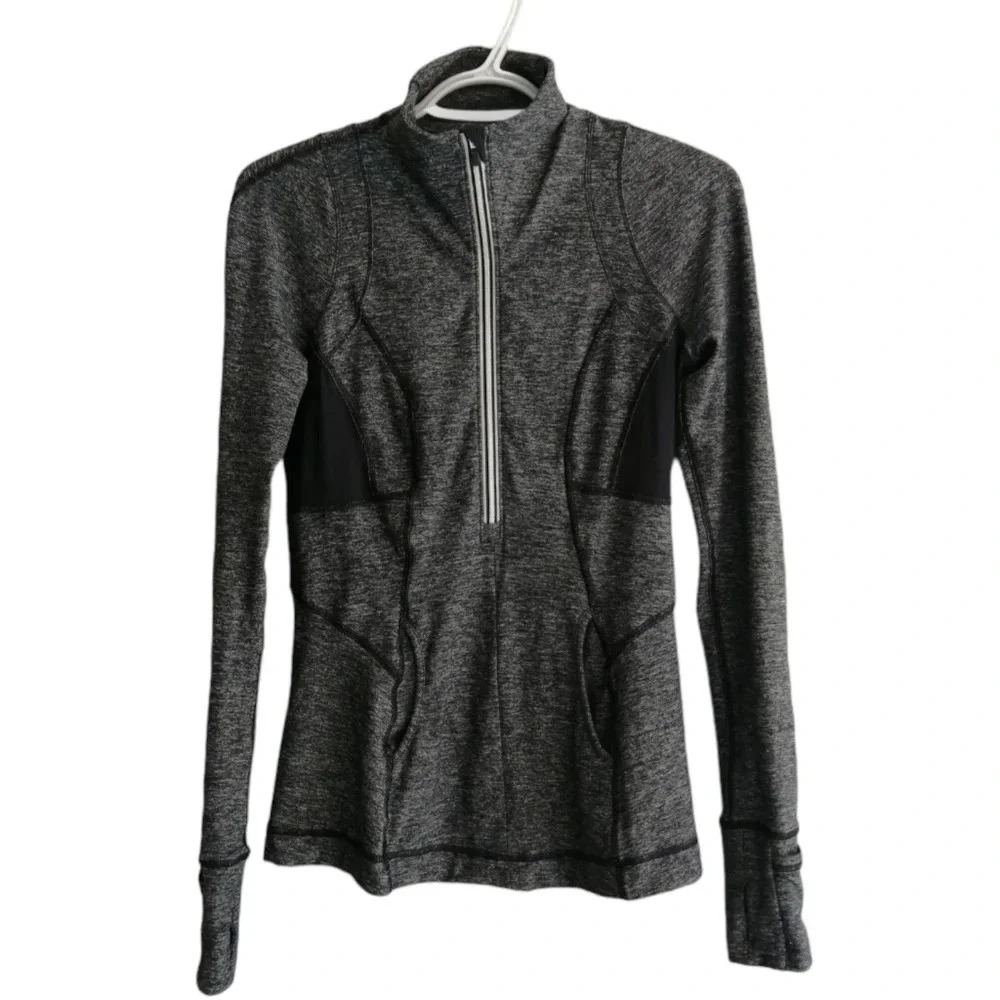 Lululemon Pace Setter 1/2 Zip Running Jacket Size 6 Gray Reflective